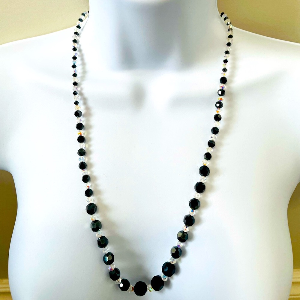 Faceted glass bead necklace